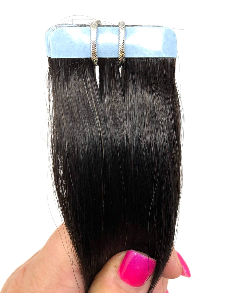 Natural Black #1B Tape In Hair Extensions • Free Shipping • Hair